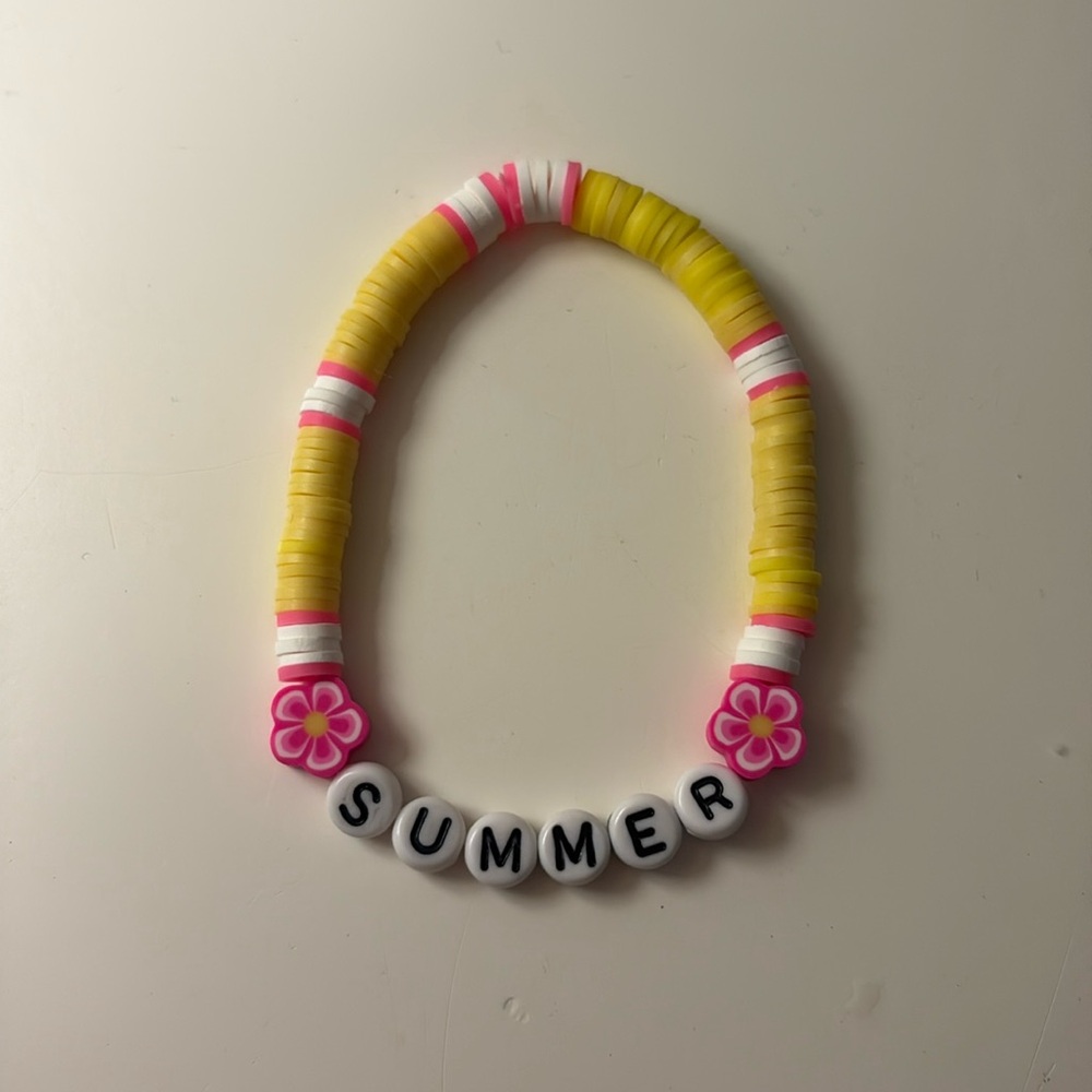 Handmade summer clay bead bracelet